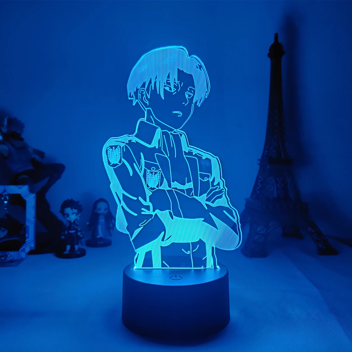 

Attack on Titan Levy Ackerman Acrylic 3d Lamp LED USB Night Light Anime Lamp Bedroom Decoration Lamp Children's Gift Hange Zoe