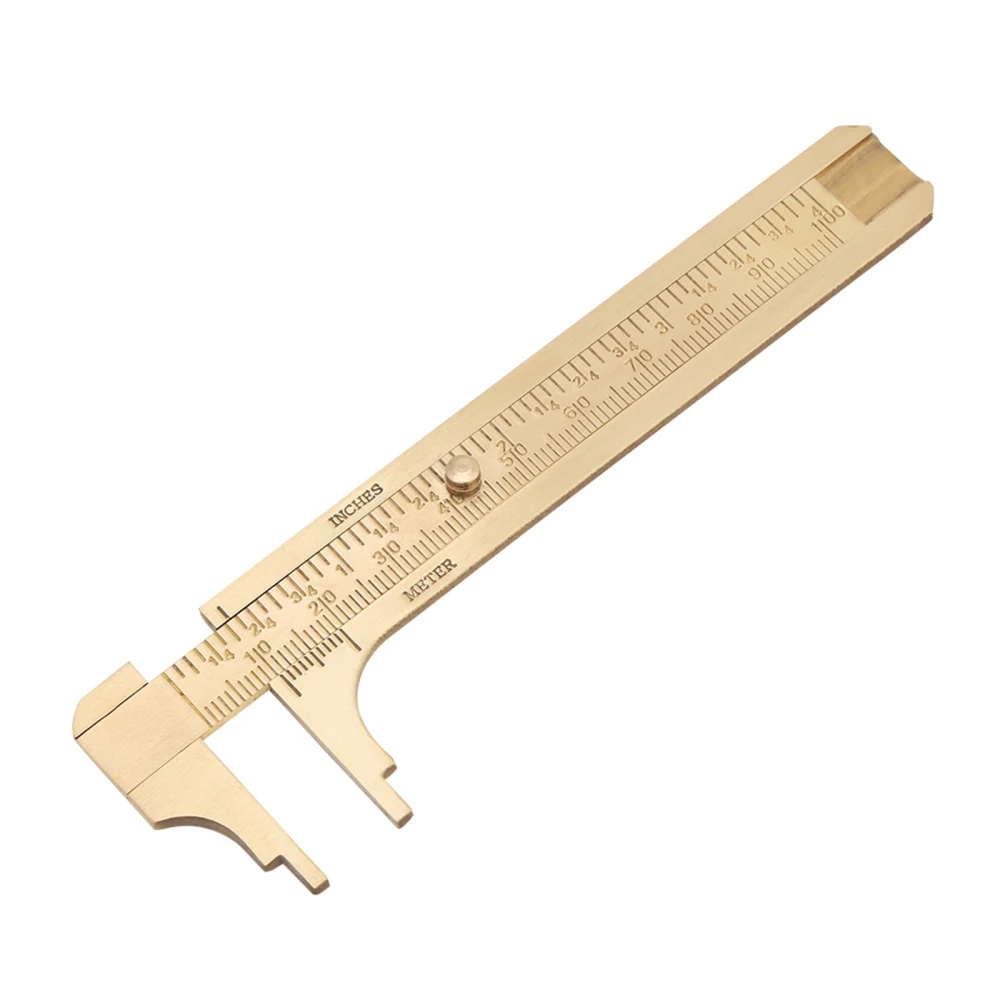 

Measuring Ruler Gauge Vernier Rulers Measure Tool Caliper Brass Robust Durable High Precision 1pcs 100mm Double Slidng