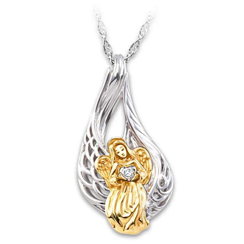 

Fashion Trend Exquisite Eternal Angel Zircon Shape Ladies Necklace Anniversary Party Party Jewelry Necklace Wholesale