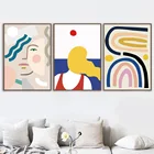 Абстрактная креативная Картина на холсте с изображением девушки лица влюбленных растений, скандинавские постеры и принты, настенные картины для декора гостиной