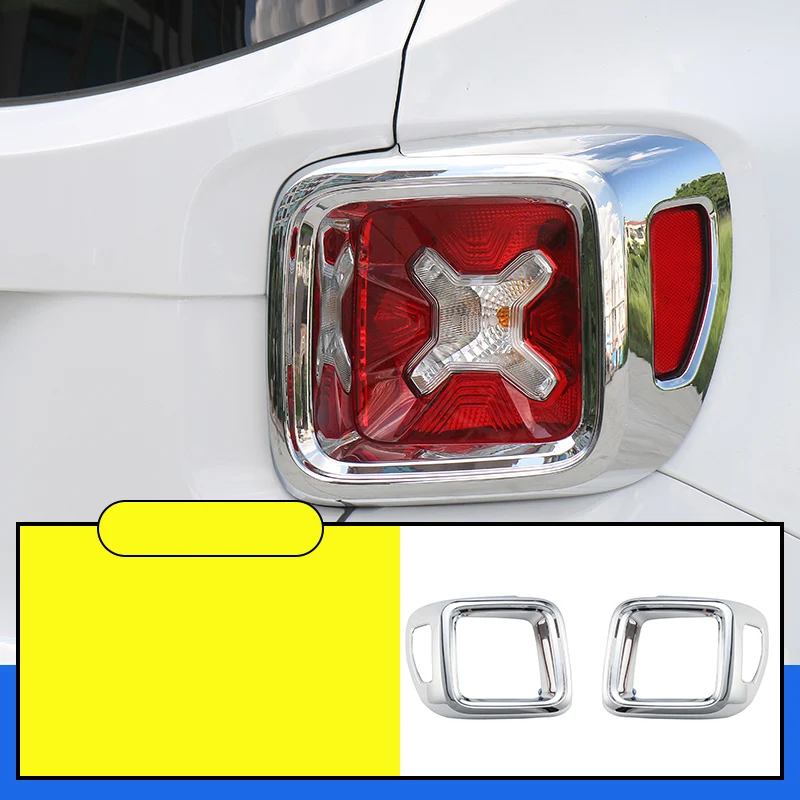 

shiny silver Abs Car Tail Light Cover Trims for Jeep Renegade 2016 2017 2018 2019 taillight auto parts accessories rear lamp