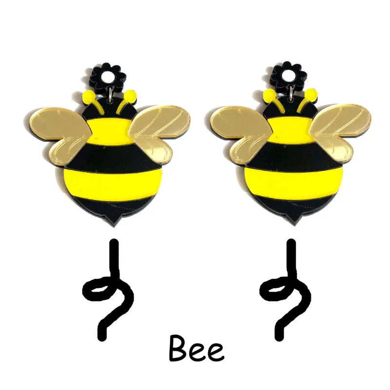 

Acrylic Jellyfish Bee Parrot Shape Earrings Fashion Creative Ear Jewelry
