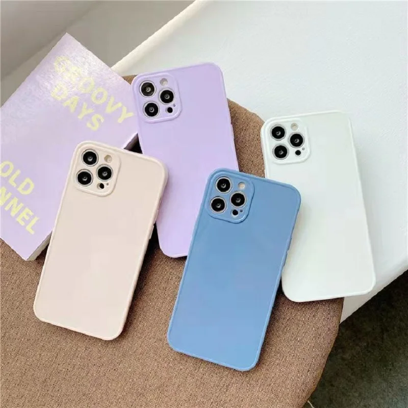 

For iPhone 12 11 Pro SE, about pure color silicone thin soft shell phone case iPhone X XR 11 XS