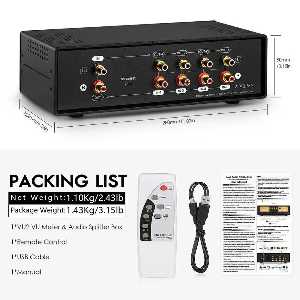 Douk аудио 4 в 1 с микрофоном + линейный аналоговый двойной счетчик УФ измеритель дБ