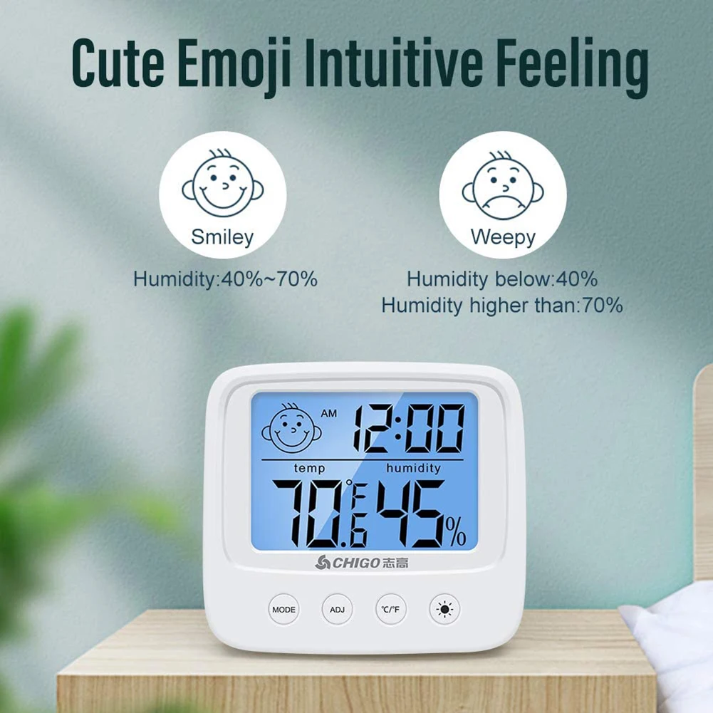 digital temperature humidity clock indoor big lcd electronic thermometer hydrometer meter with stand hygrometer humidity gauge free global shipping