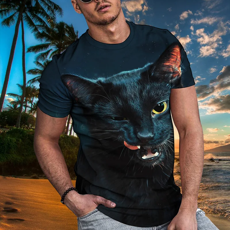 

Fun Animal Graphic T-shirt 3D Printing Harajuku Top Summer Men's T-shirt Casual Round Neck Shirt Fashion Streetwear S-6XL