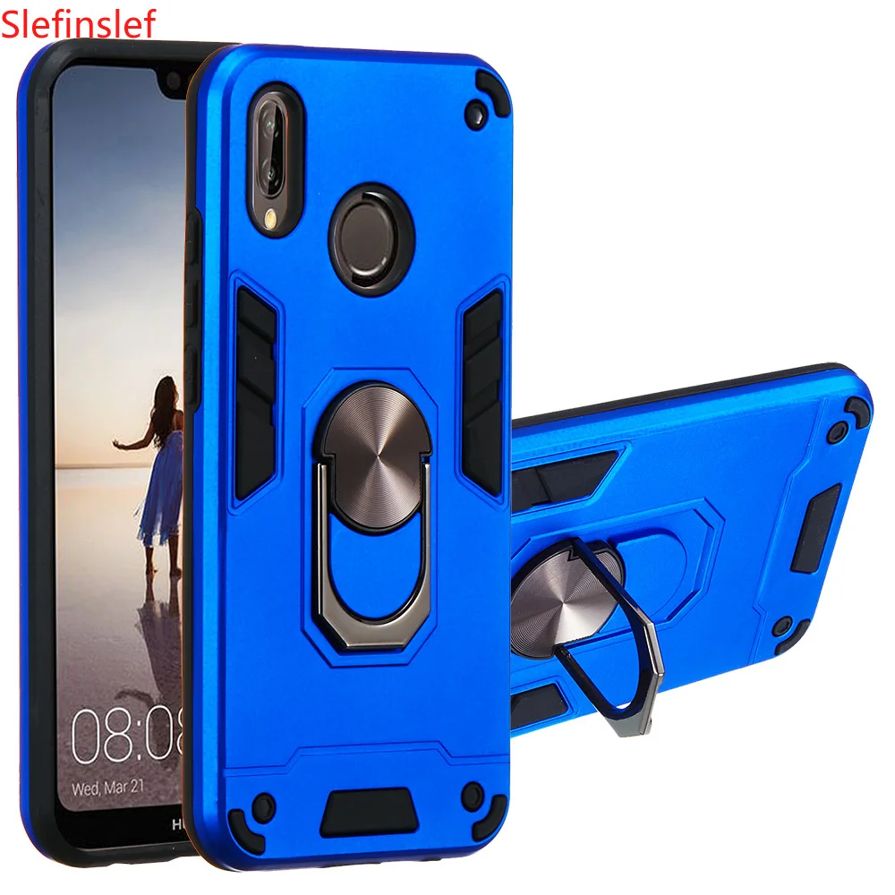 Противоударный защитный чехол с магнитным кольцом-держателем для телефона Huawei