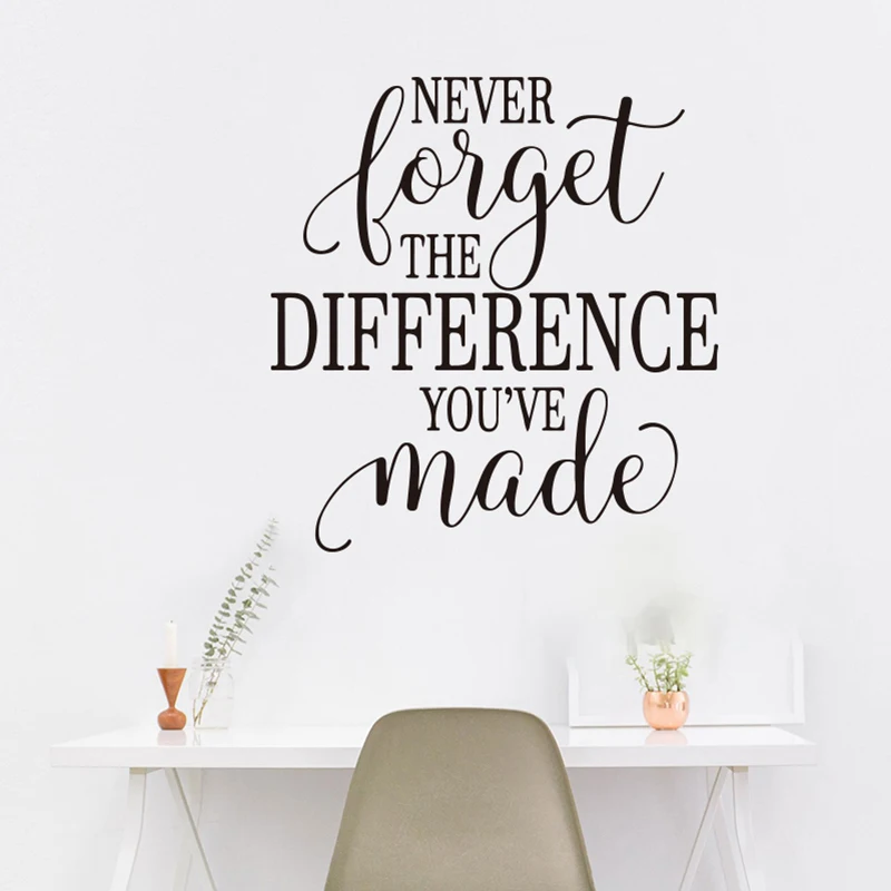 Никогда не забывайте о разнице что вы сделали настенная наклейка Офисная комната