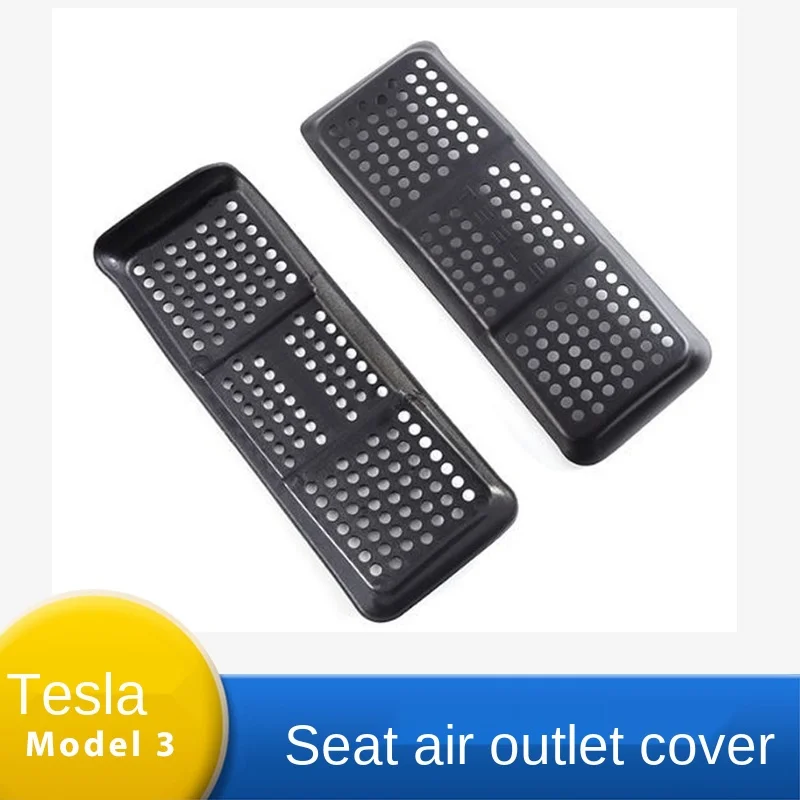 

2pcs Car Air Outlet Cover for Tesla Model 3 Under Seat Air Vent Anti-blocking Dust Cover for Model3 2017~2021