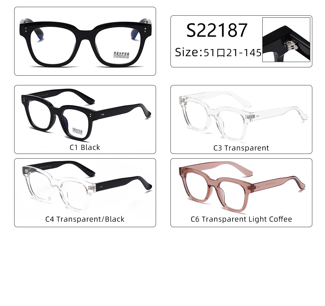 

2021 Blue Light Blocking Computer Glasses for Men Women Anti Eye Eyestrain Eyewear Retro Nail PC Lens Acetate Frame