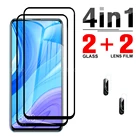 4 в 1 закаленное стекло для объектива Huawei y9s, y9, y8, y7, y6, y5 s, a, p pro, prime 2018, 2019, защитная пленка с полным покрытием для экрана камеры