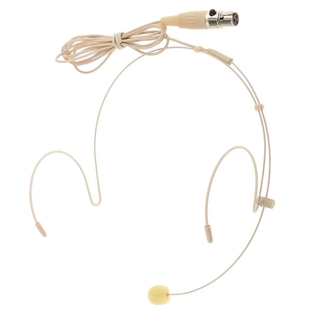 Professional Beige Ear Hook Headset Microphone for Head Worn Wireless Body