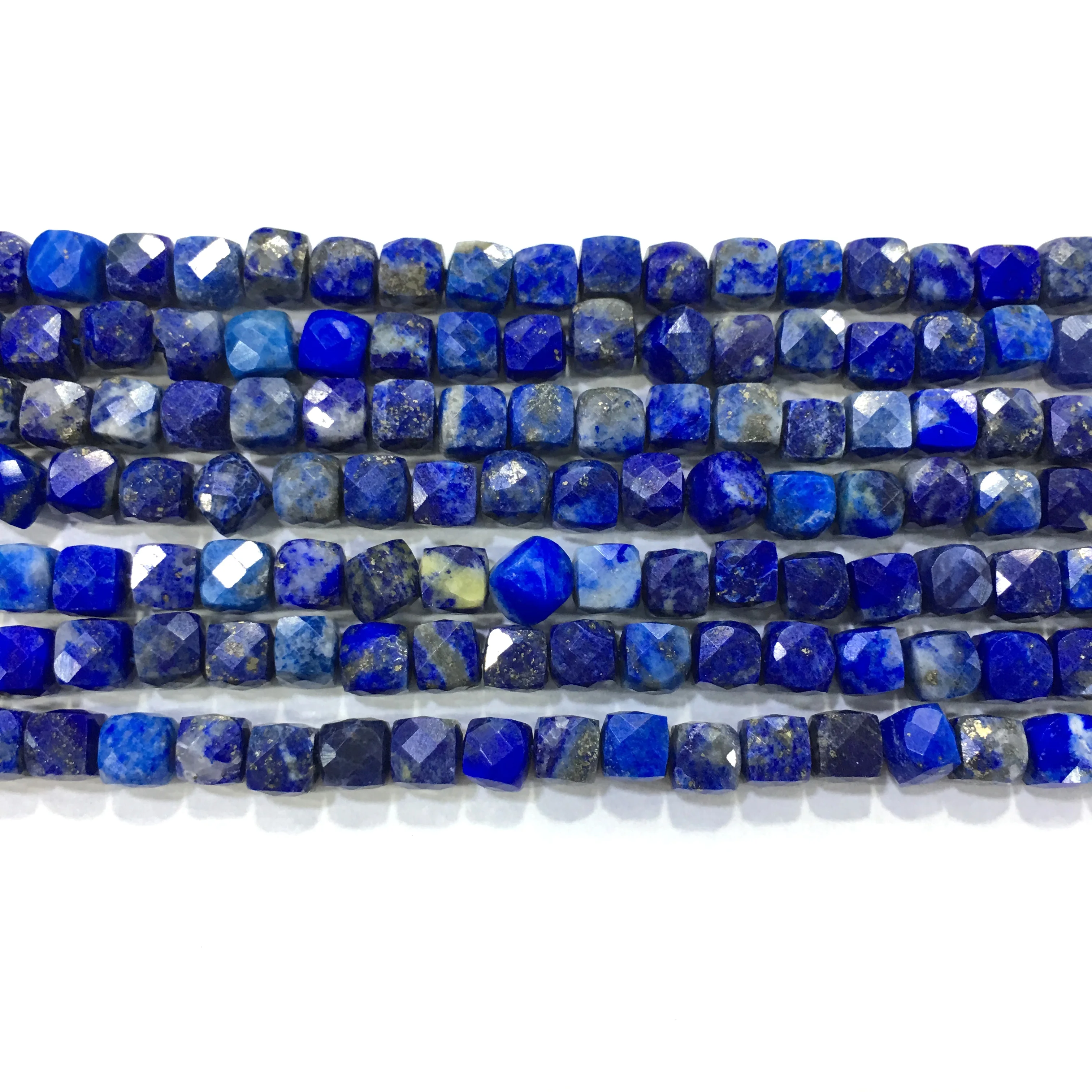 Factory Price Natural Faceted Lapis Lazuli Nugget Cube Beads Healing Stone Jewelry Gemstone Making DIY Bracelet &amp Necklace 4-5mm |