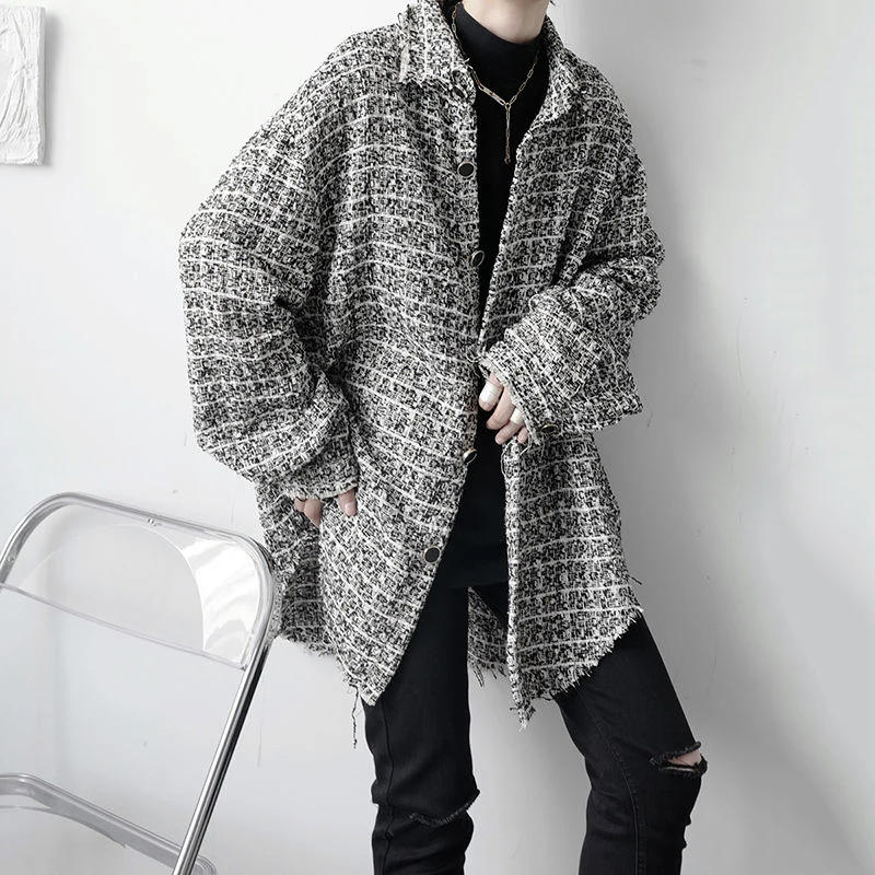 Мужская одежда IEFB модная клетчатая куртка в Корейском стиле Новинка осени 2022