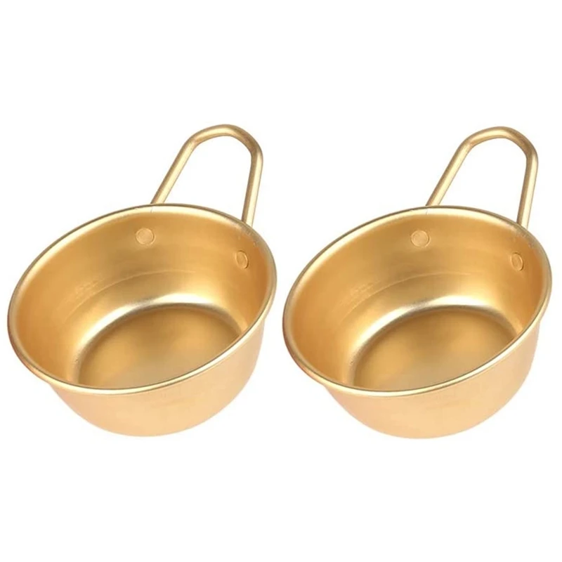 

2PCS Makgeolli Bowls Aluminum Korean Traditional Bowls for Korean Raw Rice Wine