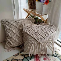 boho pillow case cotton embroidered throw pillow covers decorative cushion cover 45x45cm for sofa bed chair home decor