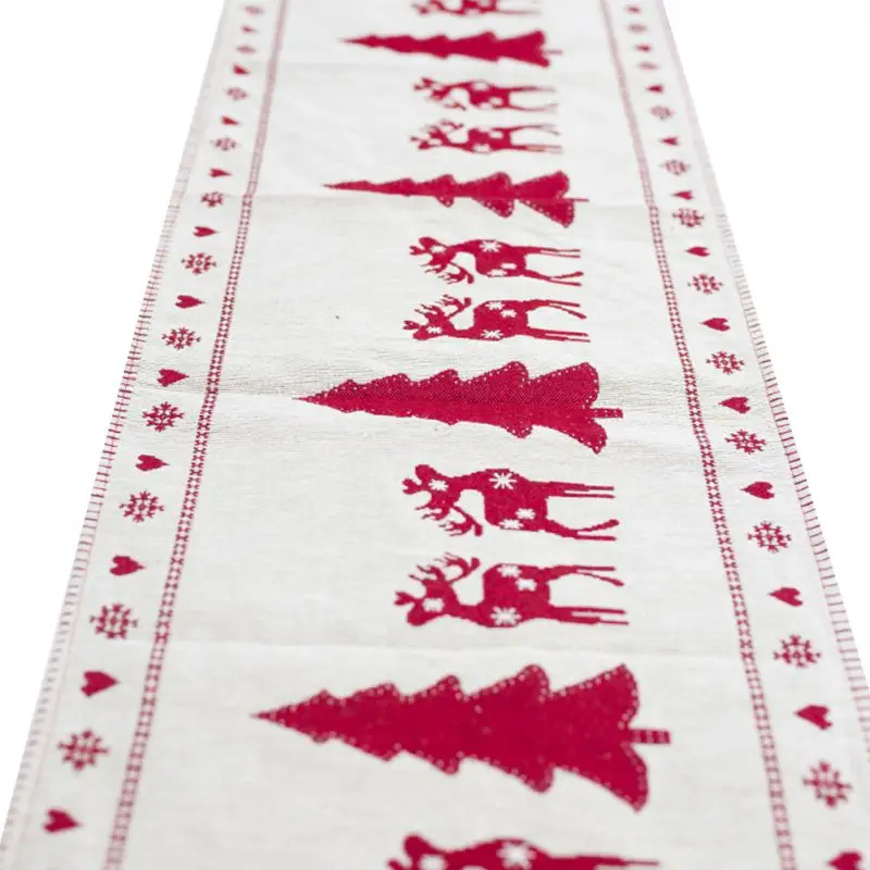 Рождественская настольная дорожка в европейском стиле вышитая с Санта-Клаусом