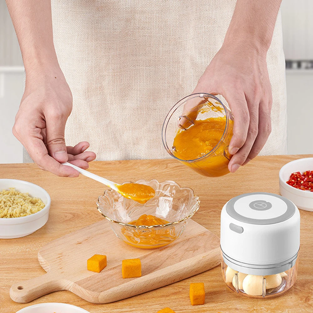 

Portable Cordless Electric Garlic Crusher Usb Charging Masher Food Onion Chopper Vegetable Cutter Kitchen Gadgets Cooking Tool