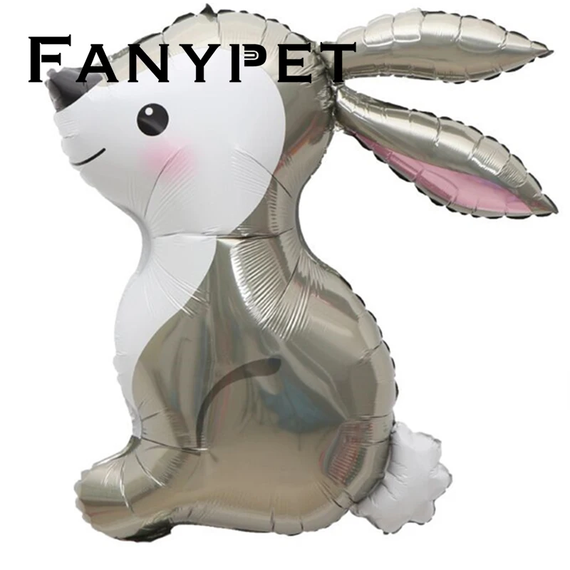 Globos de pel&iacute;cula de aluminio de conejo para ni&ntilde;os, para jungla, Safari, vi&ntilde;etas de animales, globo de helio, juguetes, decoraciones para fiesta de cumplea&ntilde;os, 10 Uds.-0
