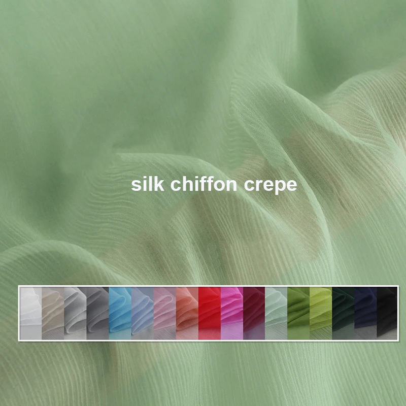 

Plain Dyed Pure Mulberry Silk Scarf Textile Crinkled Silk Chiffon Crepe Fabrics Crepe Charmeuse Chiffon Material For Skirt Gown