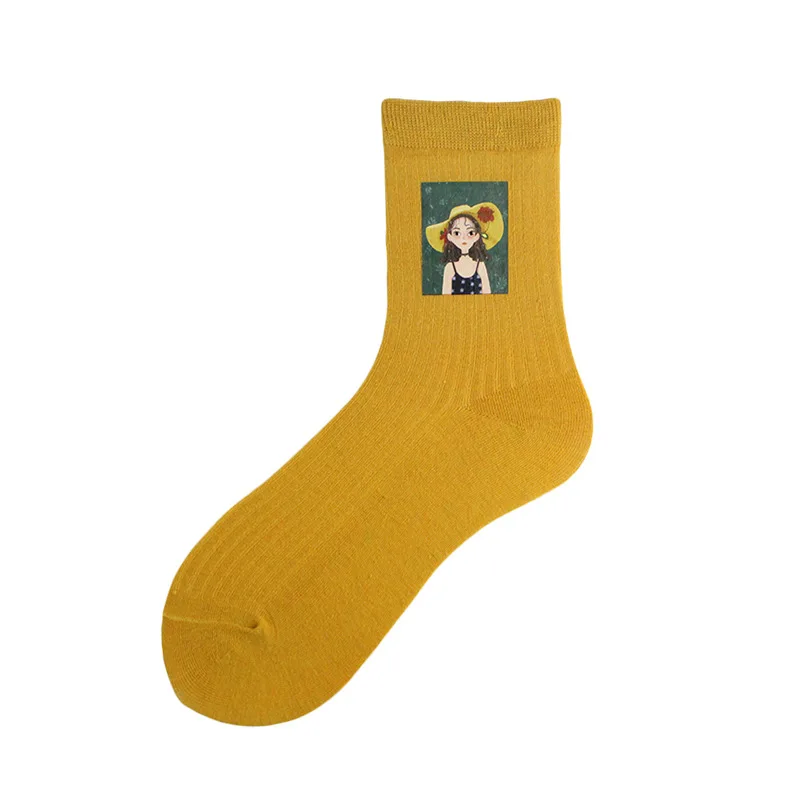 Милые женские носки Харадзюку с принтом животных дизайнерские милые