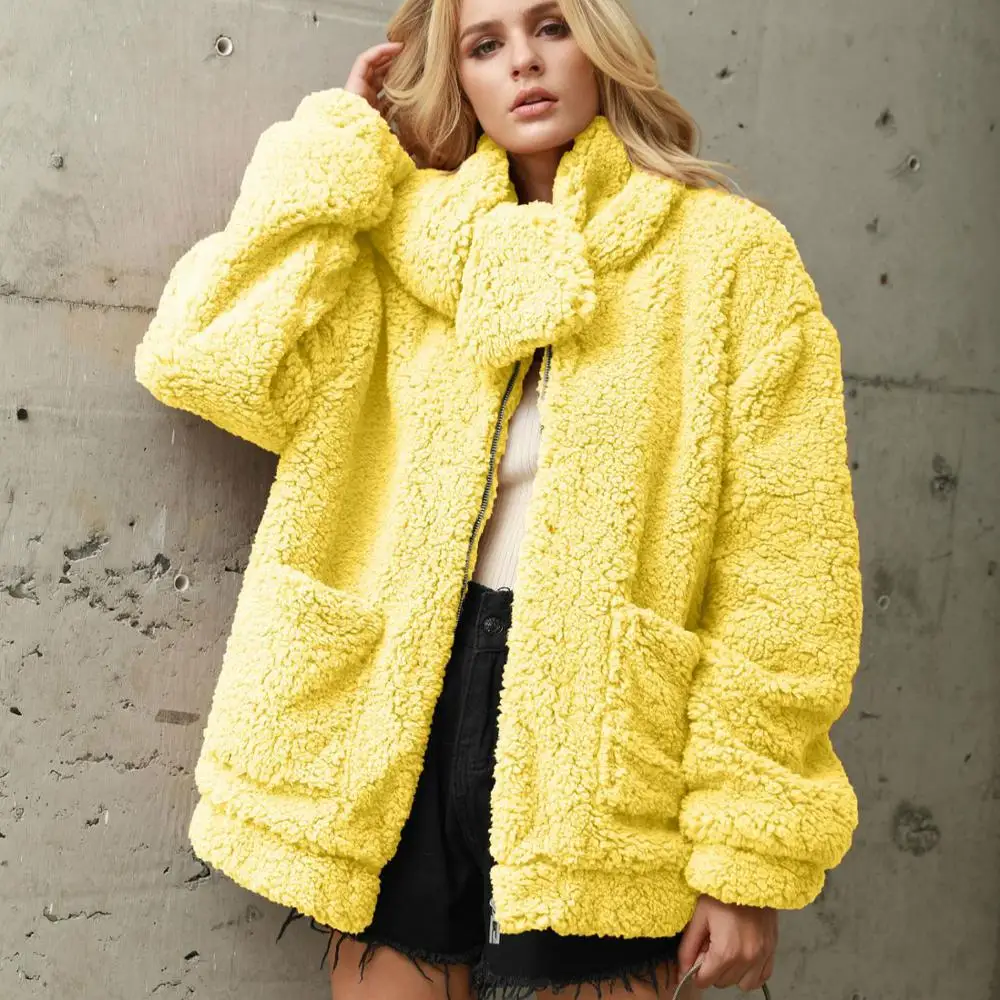 Женская Шуба со съемным воротником на молнии бархатное пальто из искусственного