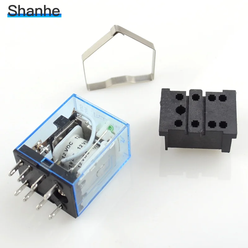My2 светодиодный реле с подсветкой MY2NJ DPDT 8 булавки my2n мощности PCB разъем|relay with