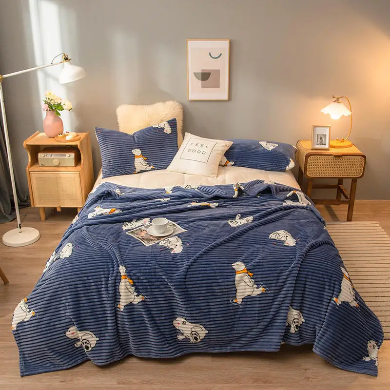 

1PC Coral velvet blankets for beds warm portable office nap blanket smooth fabric home decor sofa air condition blanket cover