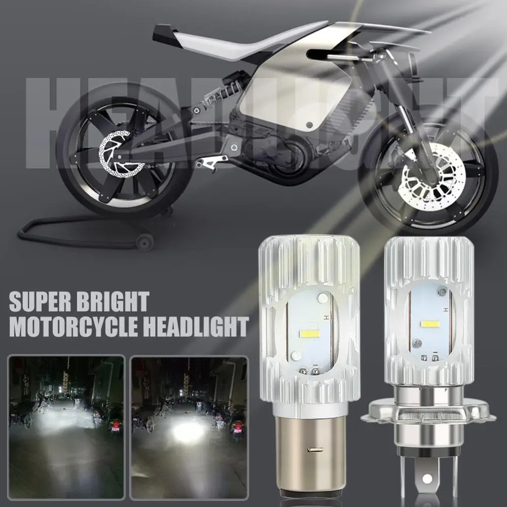 Светодиодные лампы H4 BA20D для мотоциклетных фар супер яркие CSP 1860SMD 2500 мл 6000 К белые