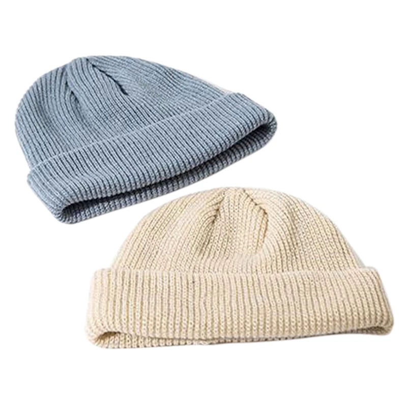 1 шт. унисекс мужская и женская шапка теплая ребристая осенне зимняя лыжная