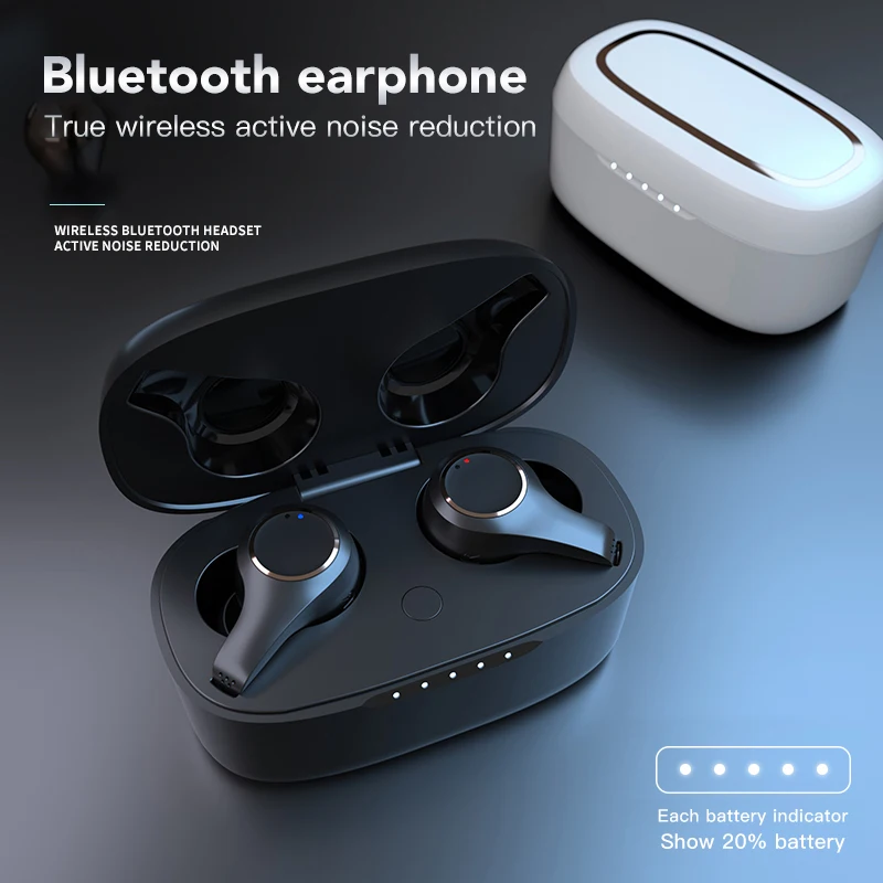 

ANC Dual-Wheat Noise Cancelling Bluetooth Headset G08 Waterproof TWS Wireless Headset Touch Sports Bluetooth Headset TWS V5.0