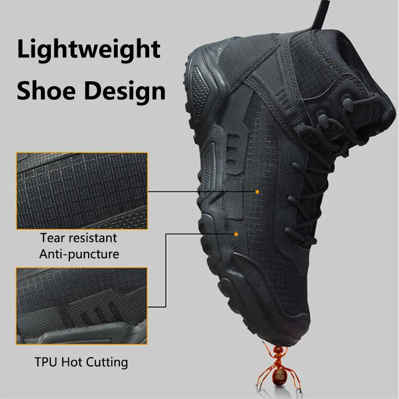 Мужские уличные сверхлегкие военные тактические ботинки дышащие Нескользящие