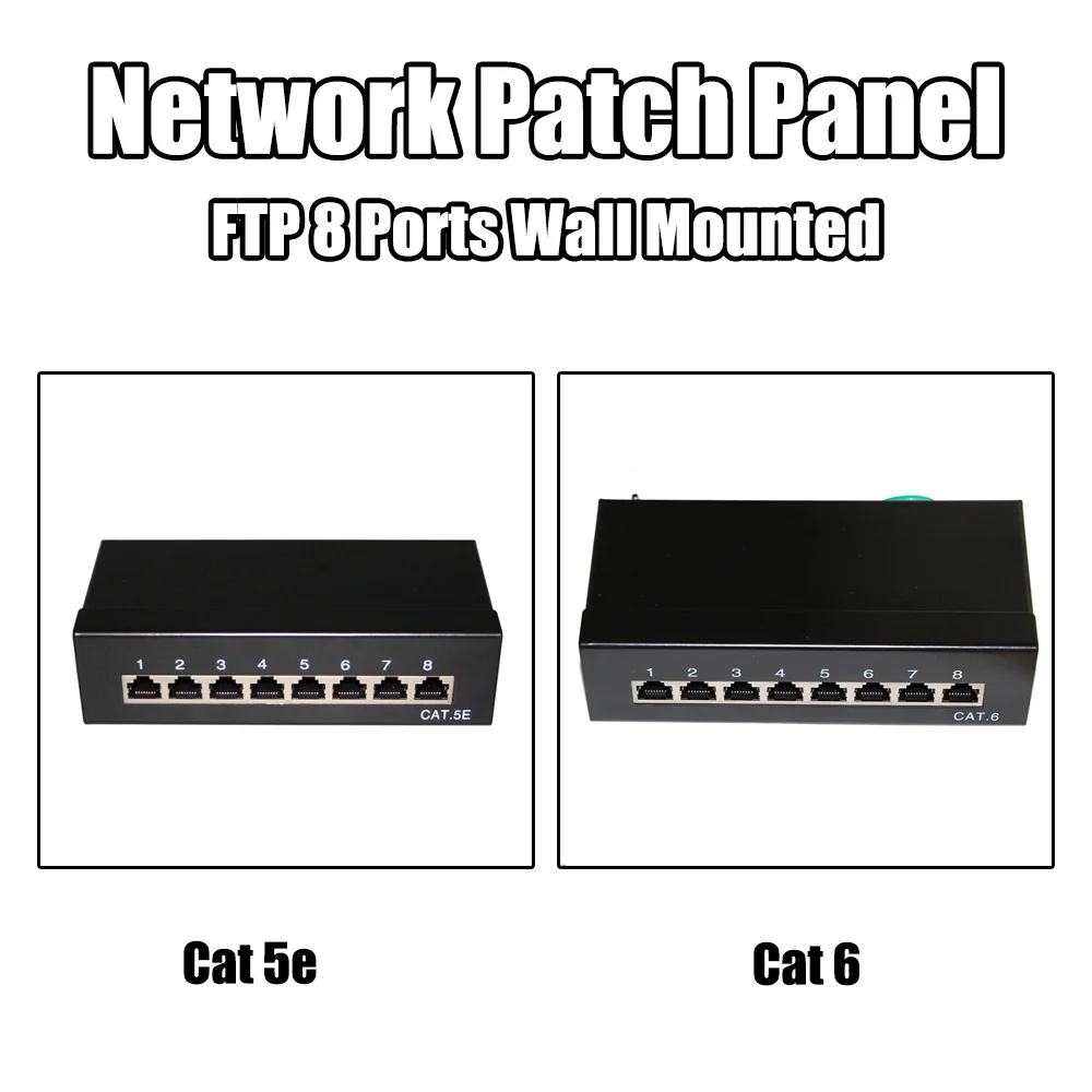 2 шт./лот 8 портов s FTP/STP Cat 6/Cat 5e сетевая коммутационная панель настенное крепление