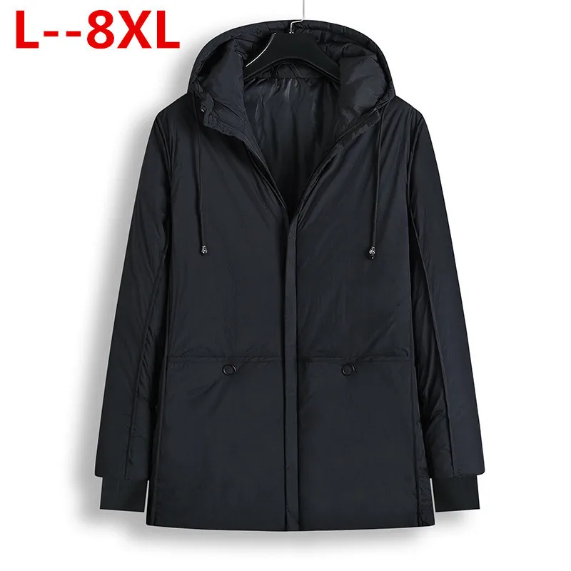 Большие размеры 8XL 6XL 5XL 4XL модные зимние мужские Длинные парки мужская куртка с