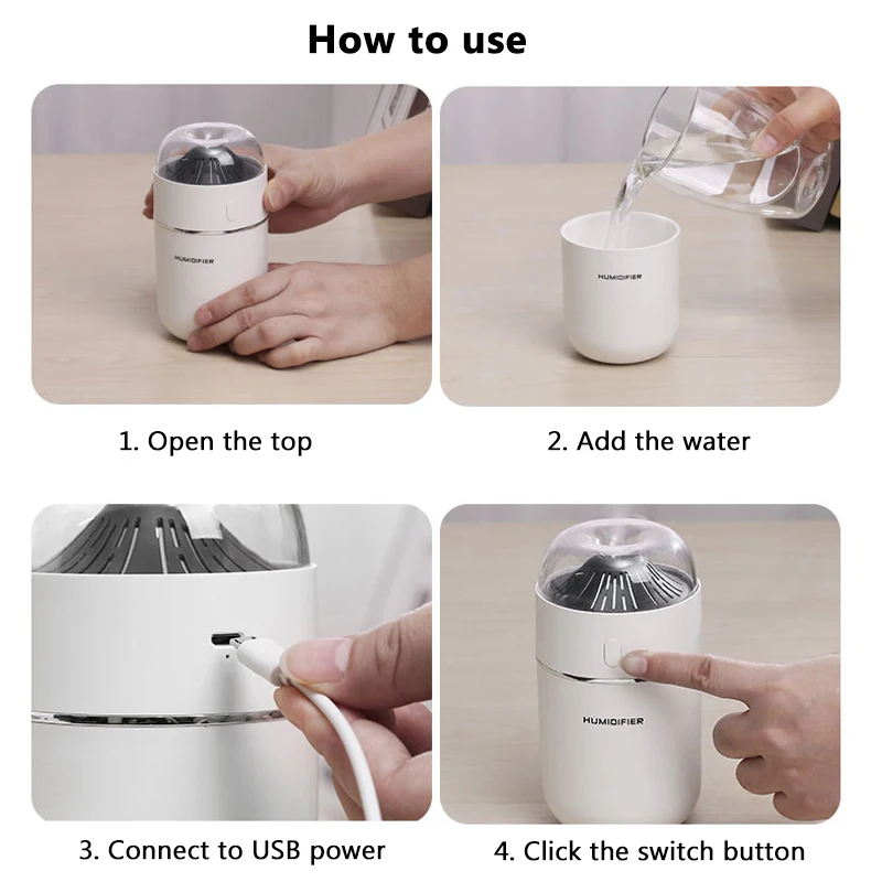 Увлажнитель Ароматизатор воздуха ультразвуковой 320 мл USB|Увлажнители воздуха| |