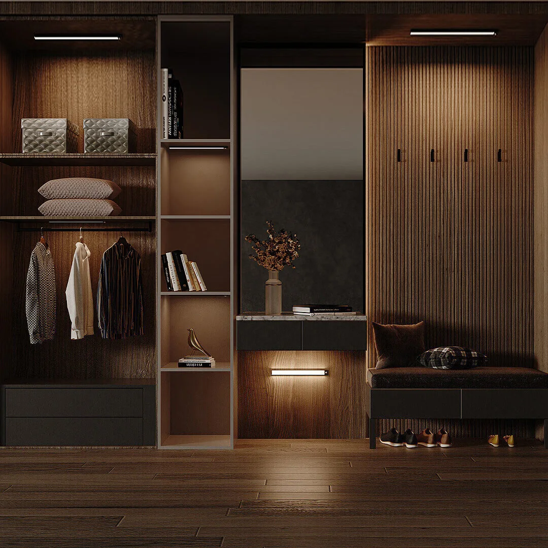 xiaomi mijia cabinet induction lamp smart wireless body motion sensor usb c metal wall night lights for kitchen indoor wardrobe free global shipping