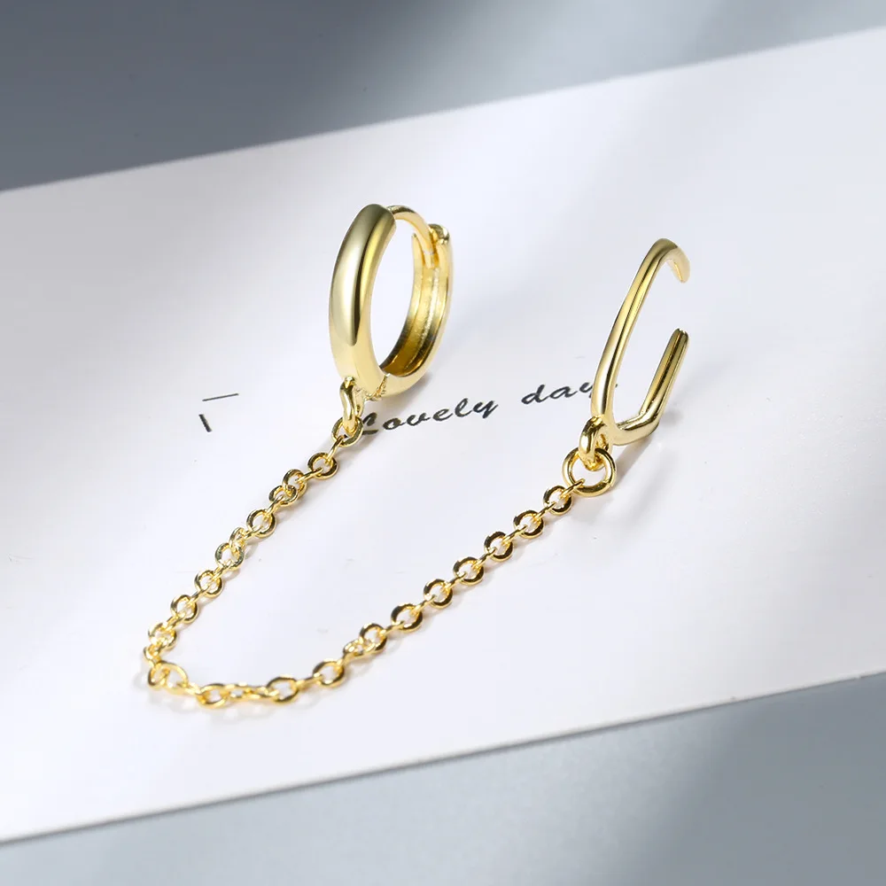 1 Pieces Gold Ear Cuff Clip Chain Tassel On Earrings For Women Korea Silver Color Jewelry New Femme Earcuff Long 9cm | Украшения и