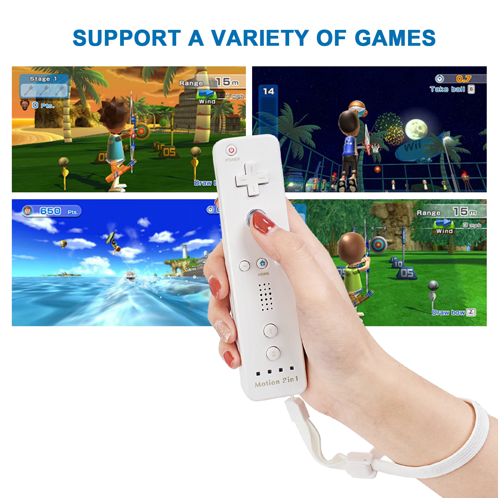 For Nintendo Wii Joystick 2 in 1 Wireless Remote Gamepad Controller Set Optional Motion Plus with Silicone Case images - 6