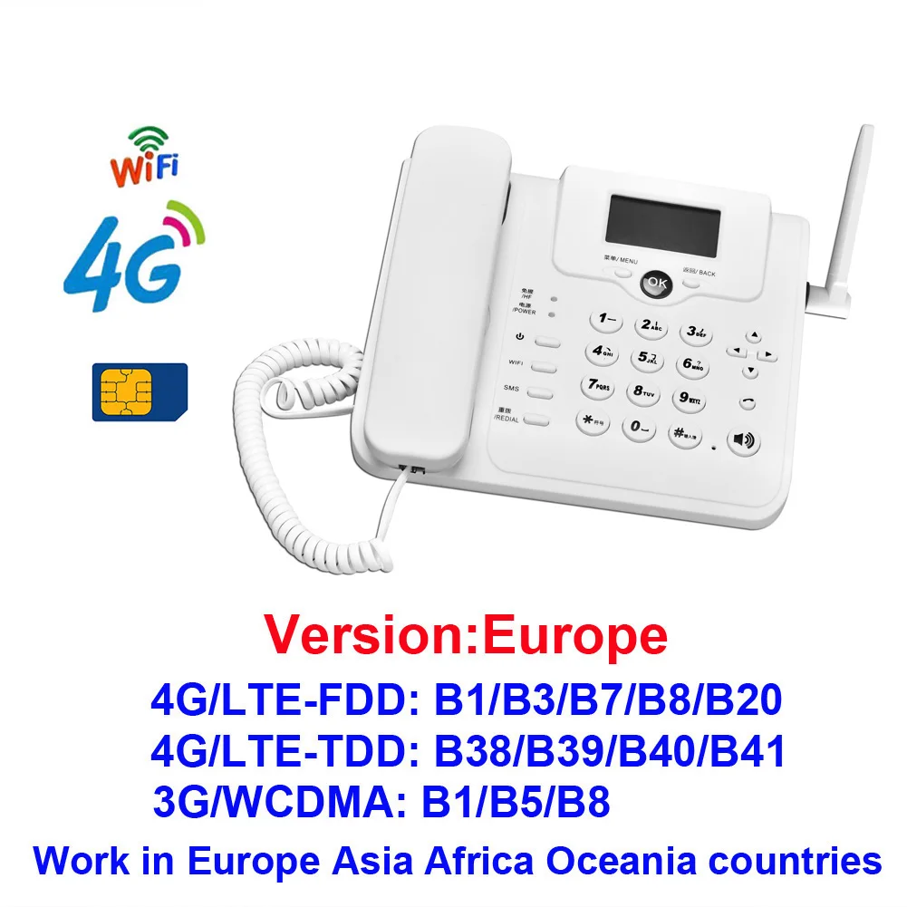 modem 4g lte wifi router wireless fixed phone desktop telephone gsm sim card lcd for office home call center company hotel free global shipping