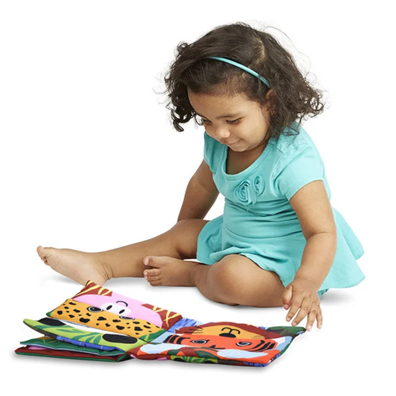 

New Cloth Books Cute Animals Montessori Soft Cards Infant Book for children Educational Toys babies english reading book Gift