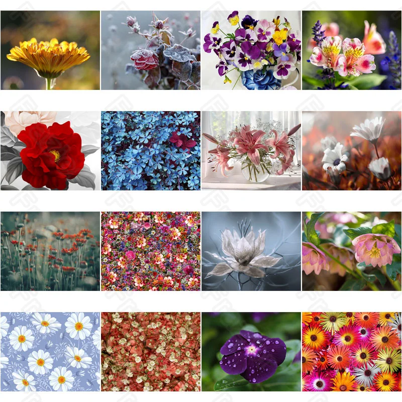 

Diy Diamond Painting Small Floral Flower Square Diamond Round Diamond Decoration Customizable Wall Art Decoration Frameless