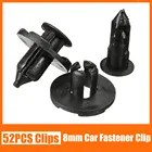 50 шт. 8 мм автомобильные крепежи, черные фиксаторы с заклепками, пластиковая панель бампера, брызговик для Mitsubishi Honda Nissan Livina TIIDA Sy