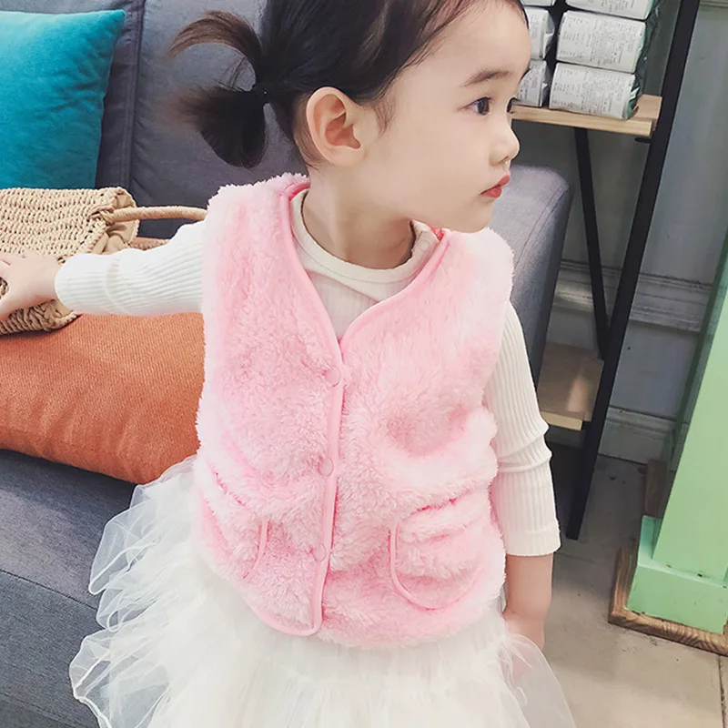 Зимний детский жилет меховой Толстая теплая детская куртка повседневная одежда