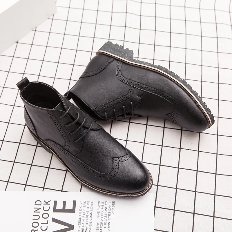 Новинка Ботинки из натуральной кожи с острым носком Мужские роскошные сапоги