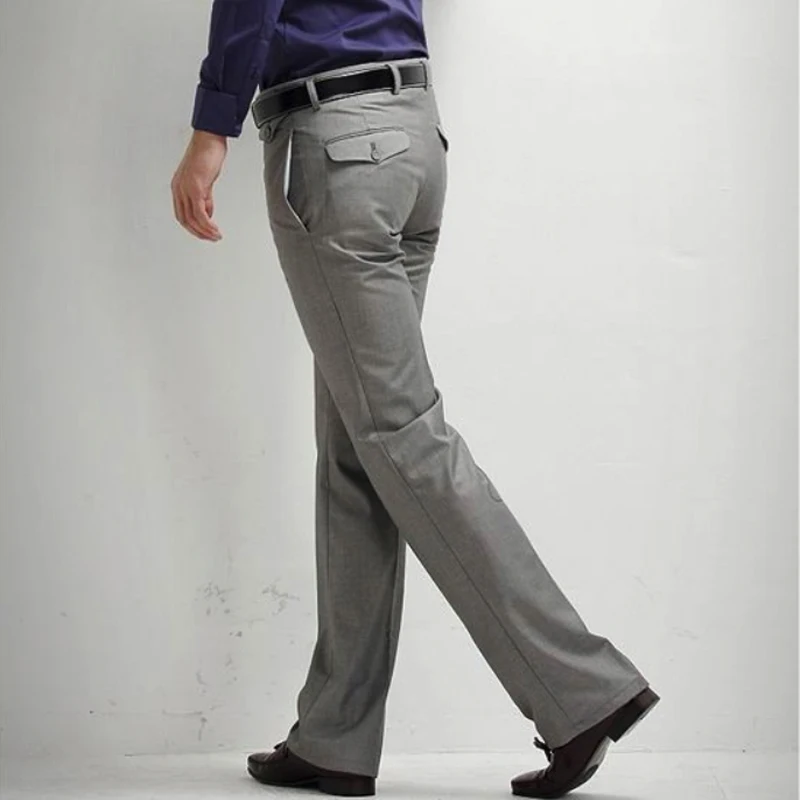 

Brand Men's Suit Pants Korean Fashion Silky Slim Fit Long Trouser Pure Color Classic Straight Business Formal Pant Men Wedding