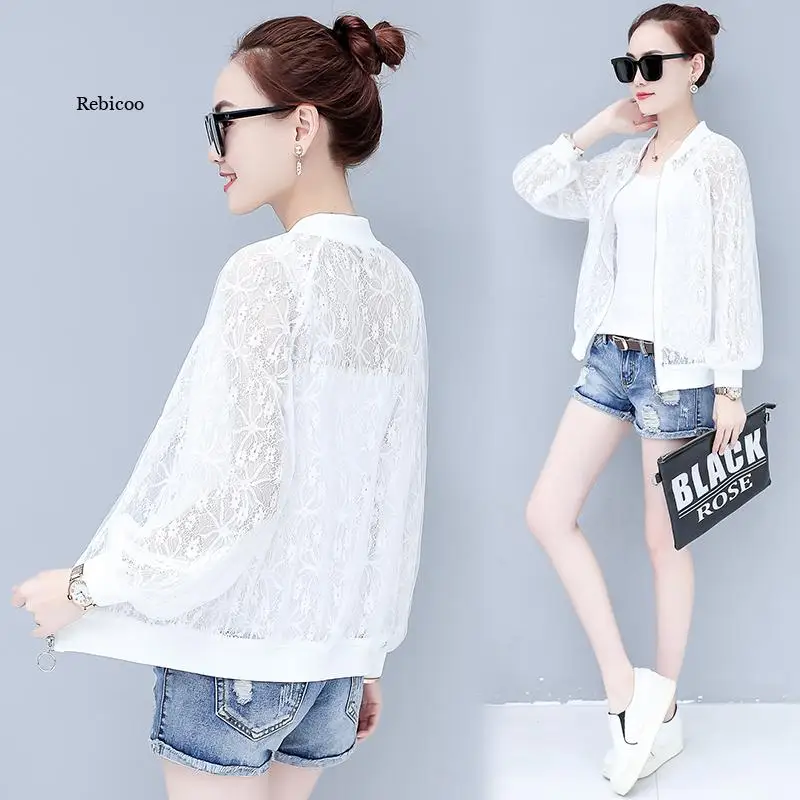 

Coat women spring and autumn jacket Korean version of summer clothes thin lace sunscreen