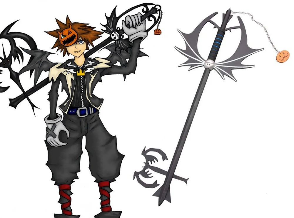 

Kingdom Hearts Sora Pumpkin head Keyblade Cosplay for Halloween Christmas Party Masquerade Anime Shows Weapon prop