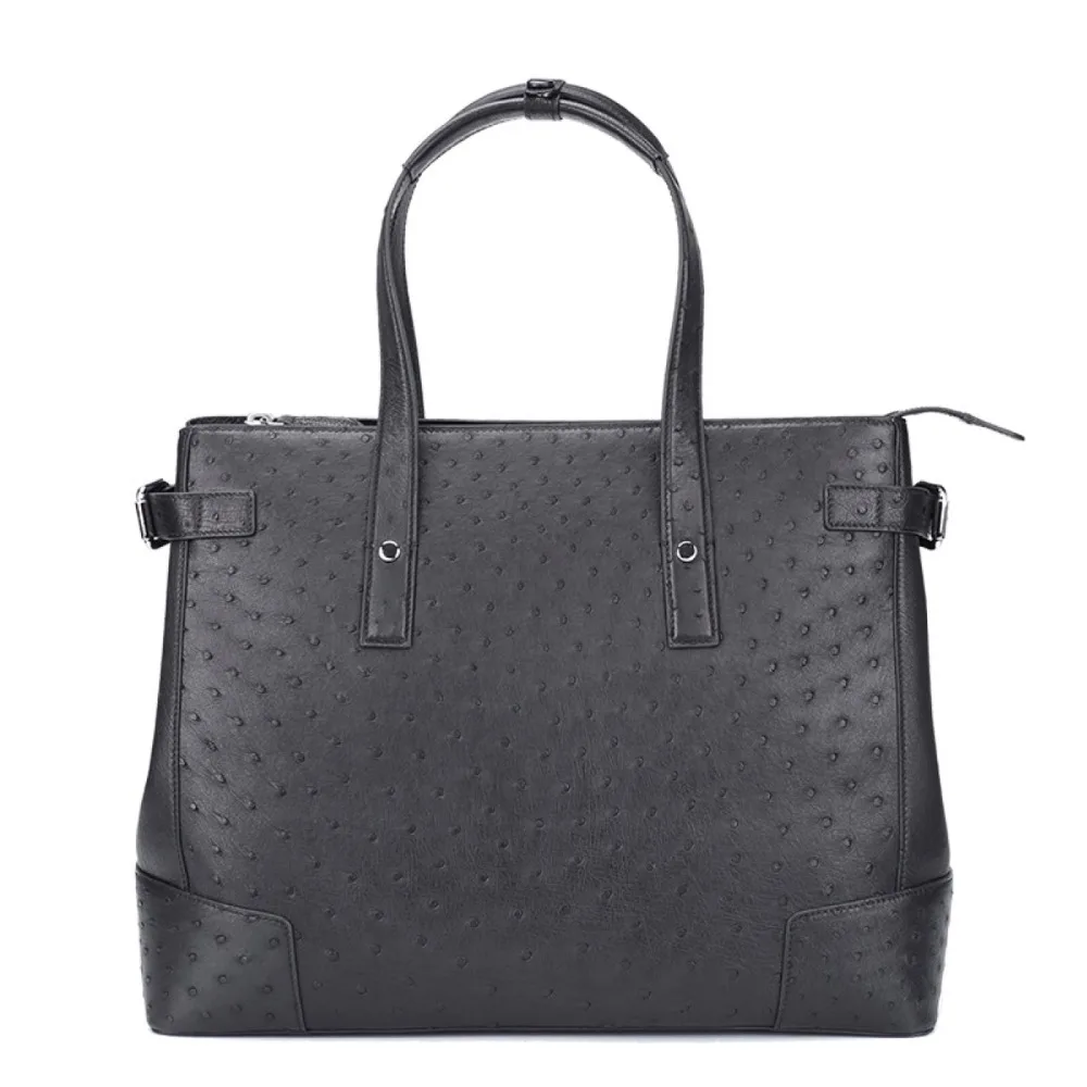 Деловой стиль настоящая кожа страуса мужская сумка с верхней ручкой натуральная