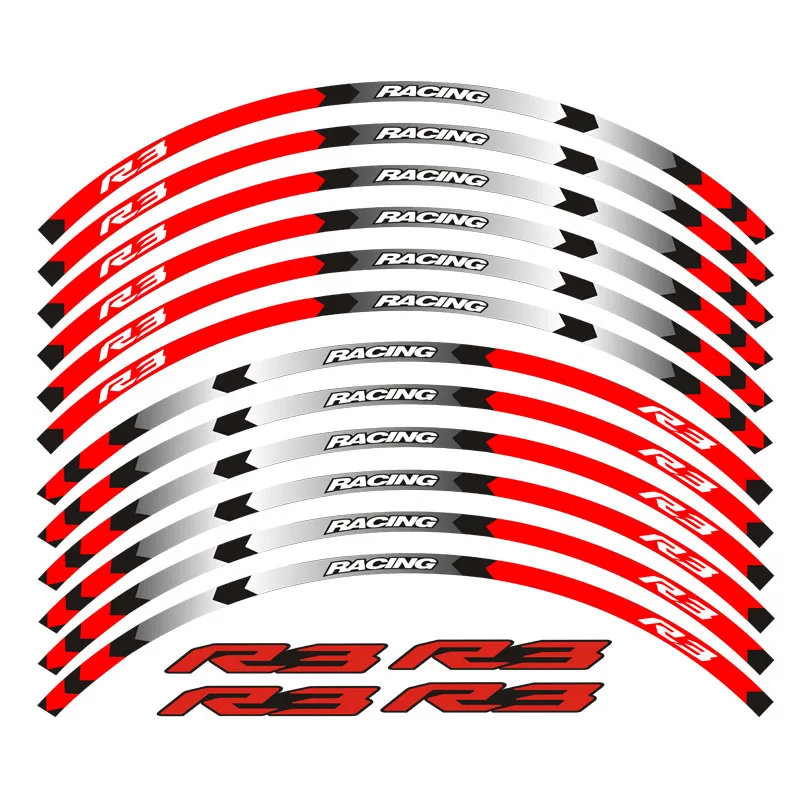 12 шт. светоотражающие полосы для мотоцикла YAMAHA YZF R3|Наклейки и стикеры| |