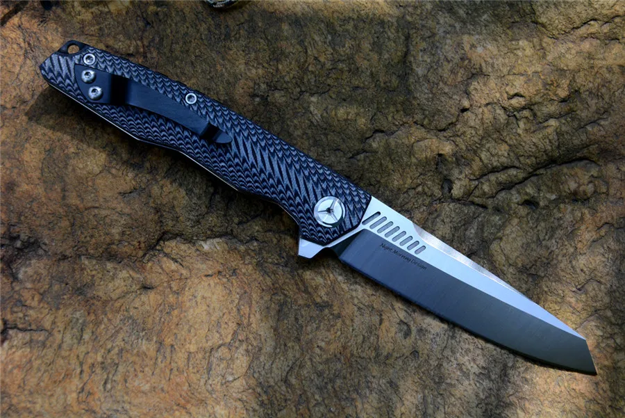 Складные ножи TwoSun TS16G10 D2 карманный Клинок с лезвием Черная рукоятка из G10 клипса